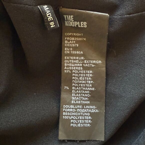 The Kooples Women's Ruffle Open Back Thick Strap Mini Dress in Black Sz 0 (US 2) - Picture 10 of 15